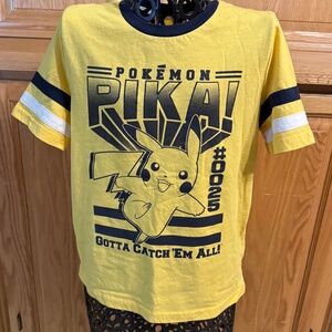 Jumping Beans Size 8 Boys Pokemon Pikia Yellow Crew Neck Short Sleeve Tee